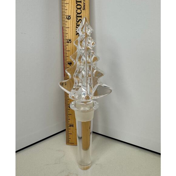 Mikasa Clear Australian Crystal Christmas Tree Bottle Stopper Christmas Spirit - Picture 5 of 5